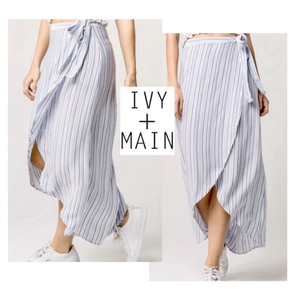 IVY + MAIN Striped Wrap Skirt